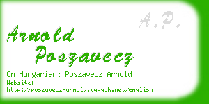 arnold poszavecz business card